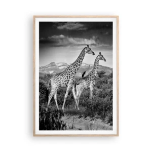 Poster in cornice rovere chiaro - Alta classe in Africa - 70x100 cm
