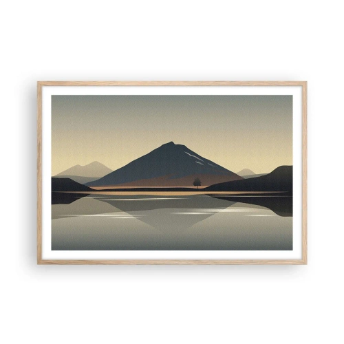 Poster in cornice rovere chiaro - Immagine speculare - 91x61 cm