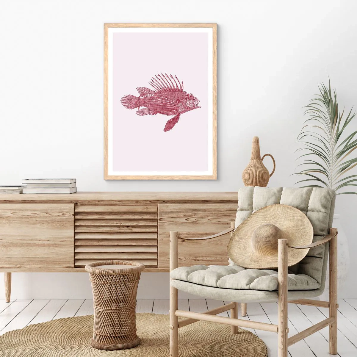 Poster in cornice rovere chiaro - Abitante di mari esotici - 61x91 cm