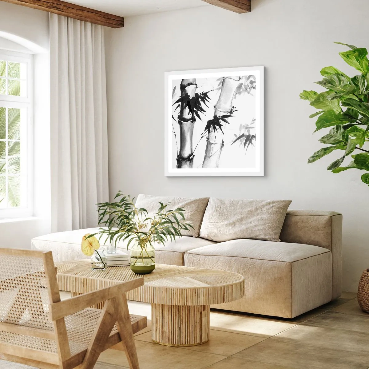 Poster in cornice bianca - Particolare d'oriente - 60x60 cm