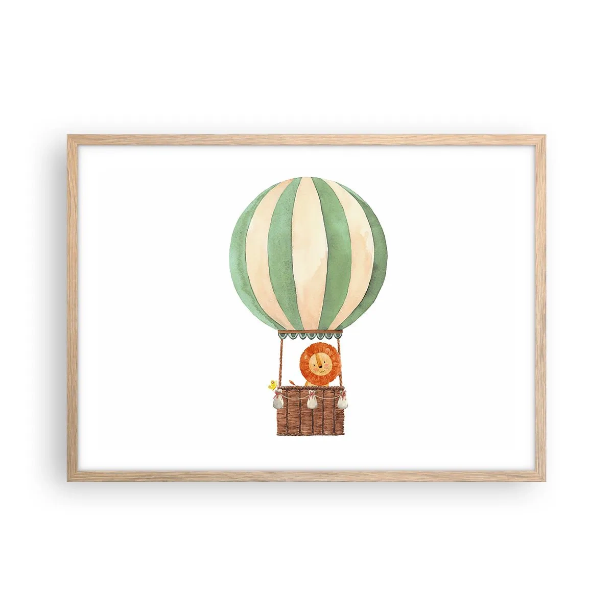 Poster in cornice rovere chiaro - I viaggi del leone - 70x50 cm