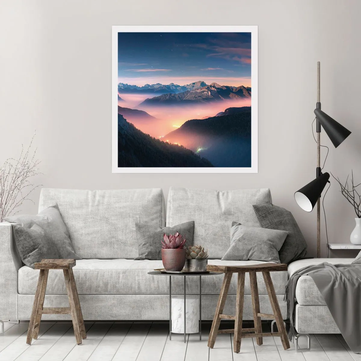 Poster - La luce nelle valli - 40x40 cm