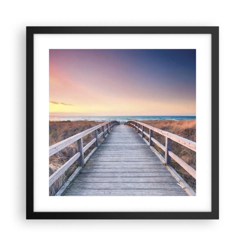 Poster in cornice nera - Aurora serale baltica - 40x40 cm