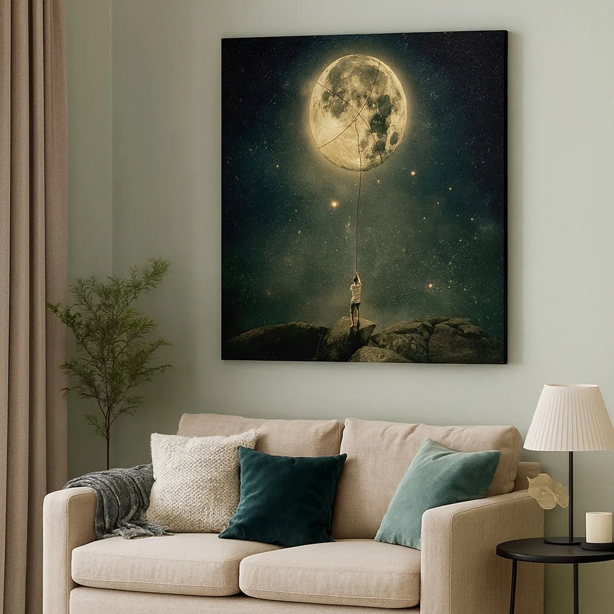 Quadro su tela - Stampe su Tela - Chi ha rubato la luna - 30x30 cm