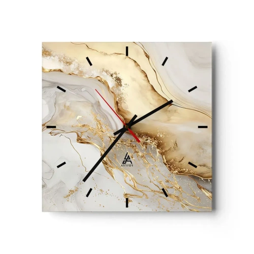 Orologio da parete - Orologio in Vetro - Astrazione: bellezza e bontà - 40x40 cm