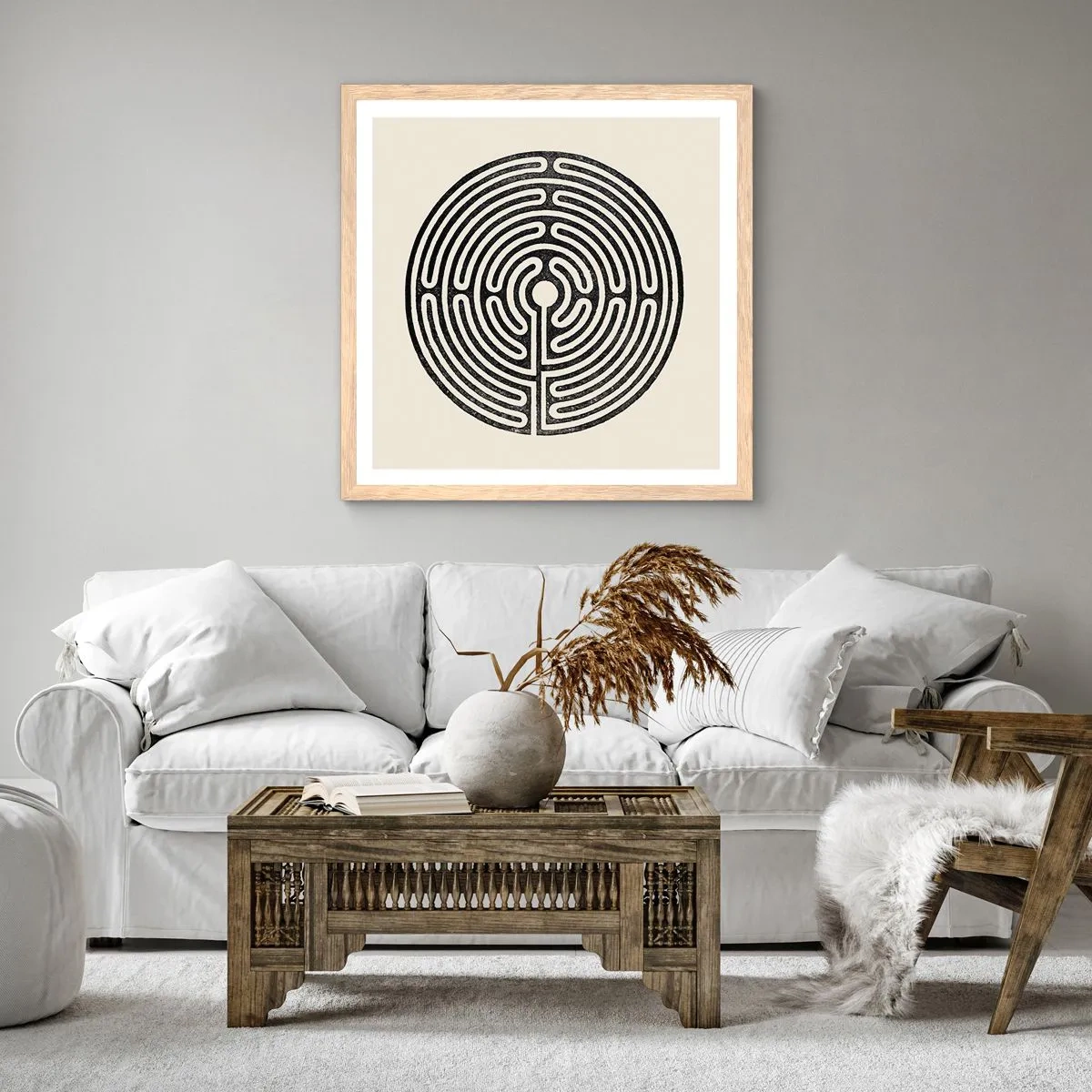 Poster in cornice rovere chiaro - Ordine misterioso - 50x50 cm