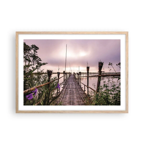 Poster in cornice rovere chiaro - Pace e silenzio dell'Asia - 70x50 cm