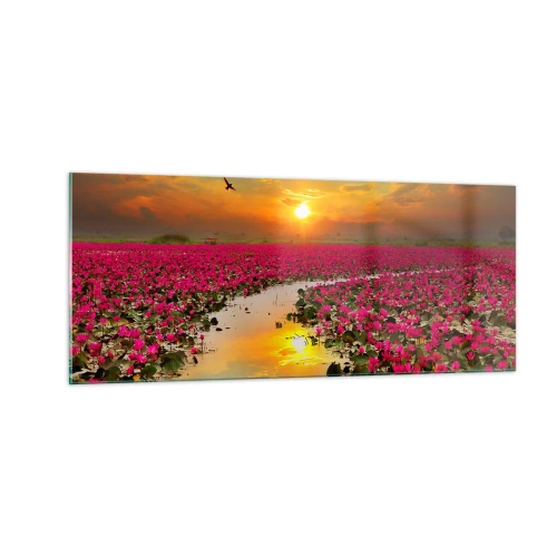 Quadro su vetro - La vita segreta del lago - 100x40 cm