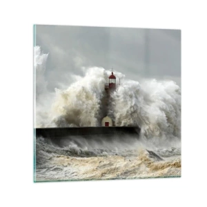 Quadro su vetro - L'ira dell'oceano - 70x70 cm