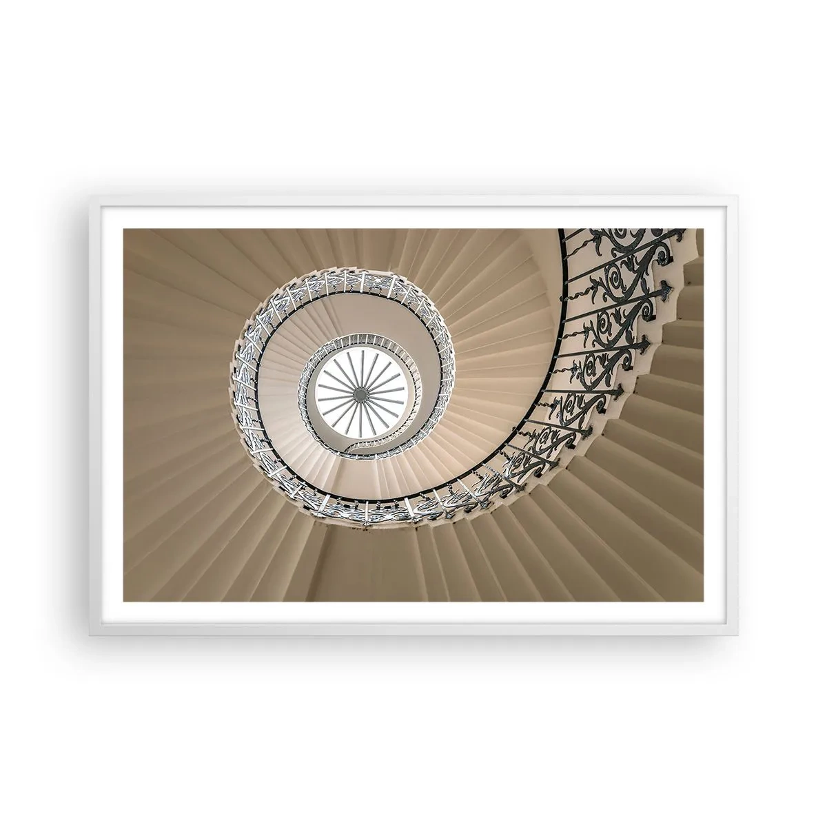 Poster in cornice bianca - Al centro della chiocciola - 91x61 cm