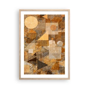 Poster in cornice rovere chiaro - Studio cubista in marrone - 50x70 cm