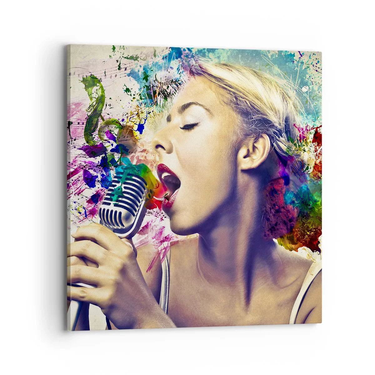 Quadro su tela - Stampe su Tela - Dipingere il mondo con la voce - 70x70 cm