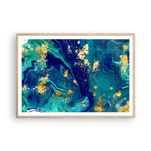 Poster in cornice rovere chiaro - Petali di sole - 100x70 cm