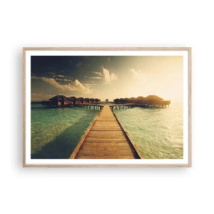 Poster in cornice rovere chiaro - Caldo invito - 100x70 cm