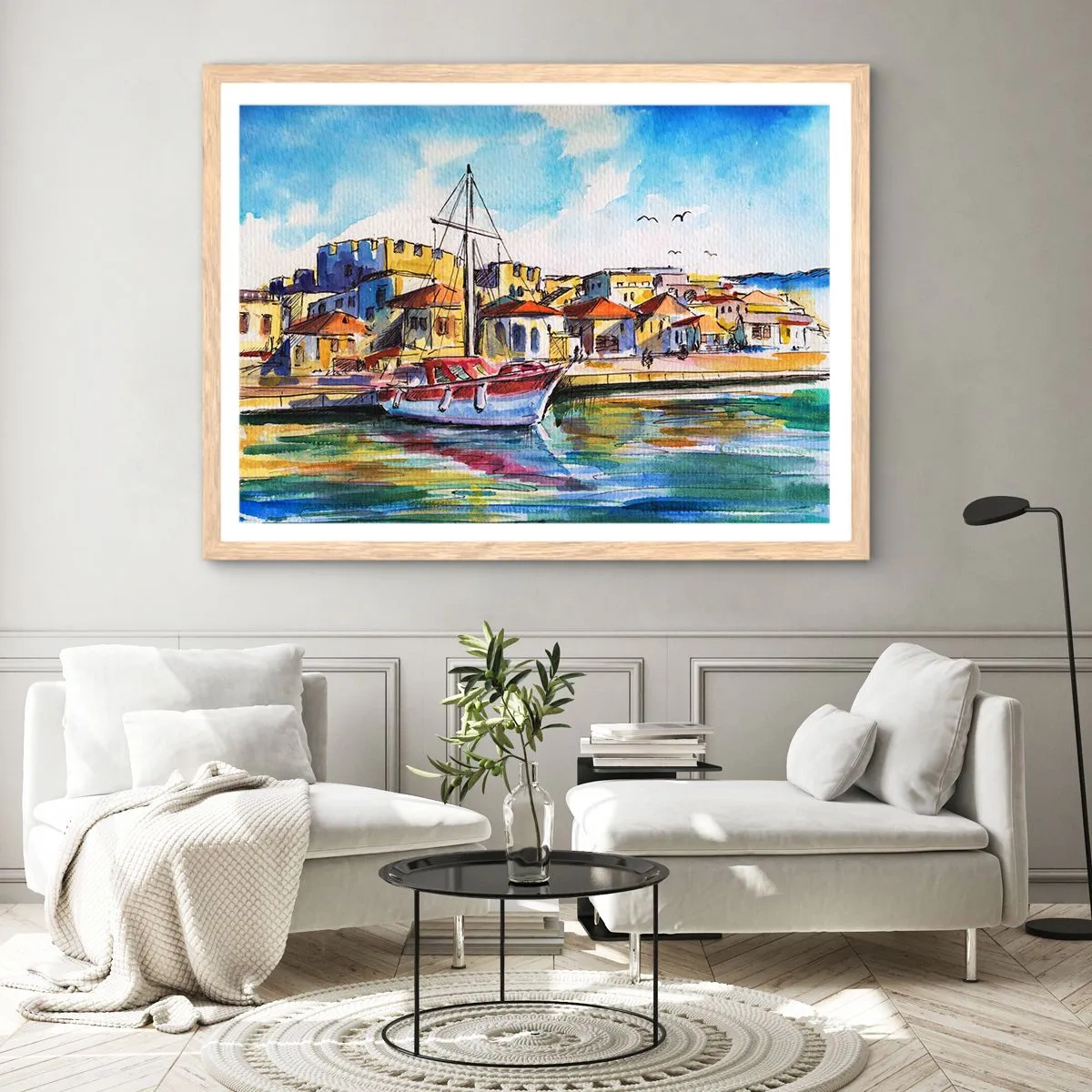 Poster in cornice rovere chiaro - Un colorato pomeriggio - 50x40 cm