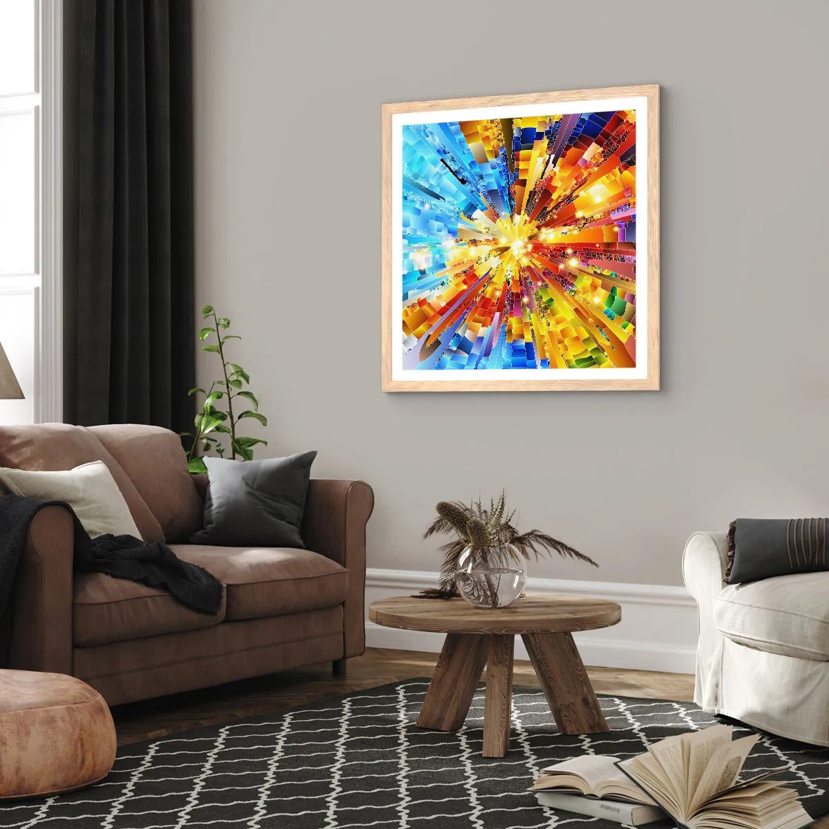 Poster in cornice rovere chiaro - In medias res - 40x40 cm