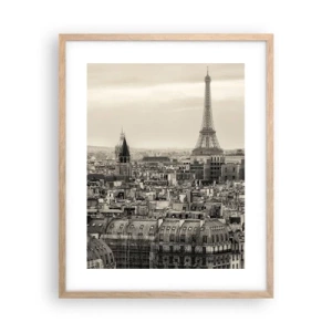Poster in cornice rovere chiaro - Sui tetti di Parigi - 40x50 cm