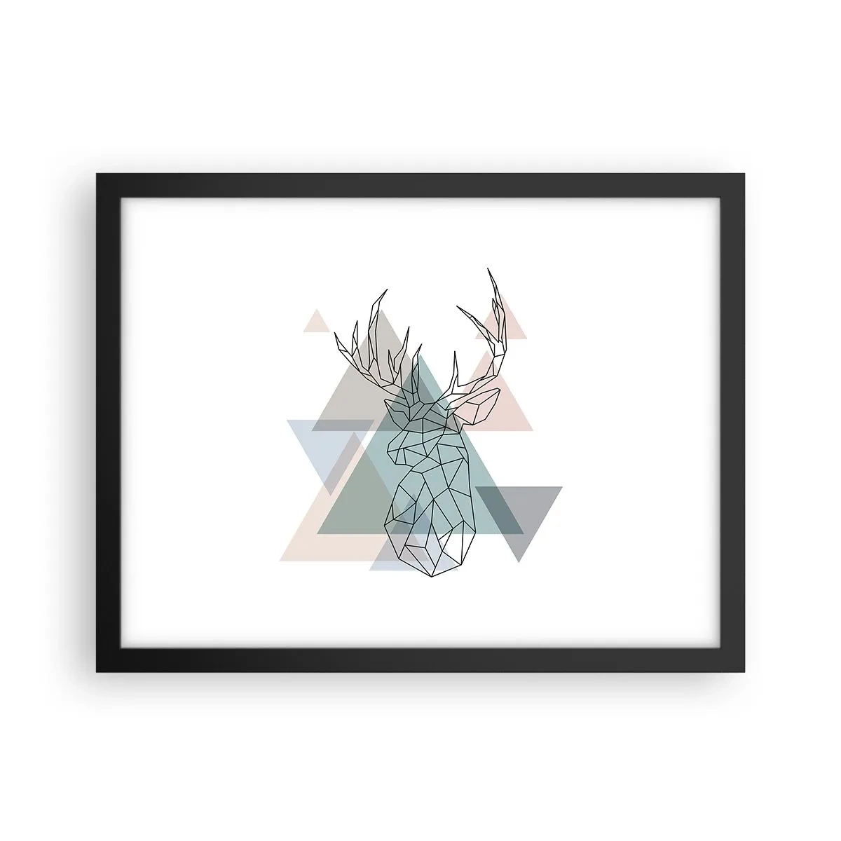 Poster in cornice nera - Nel bosco geometrico - 40x30 cm