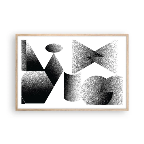 Poster in cornice rovere chiaro - Angoli e ovali - 91x61 cm