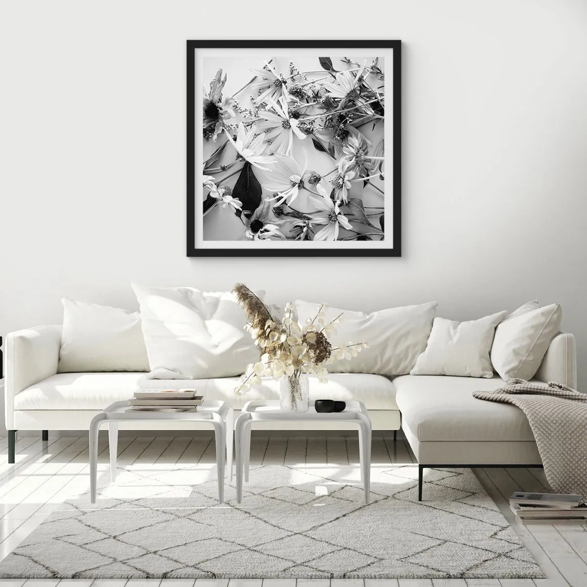 Poster in cornice nera - Un non bouquet di fiori - 60x60 cm