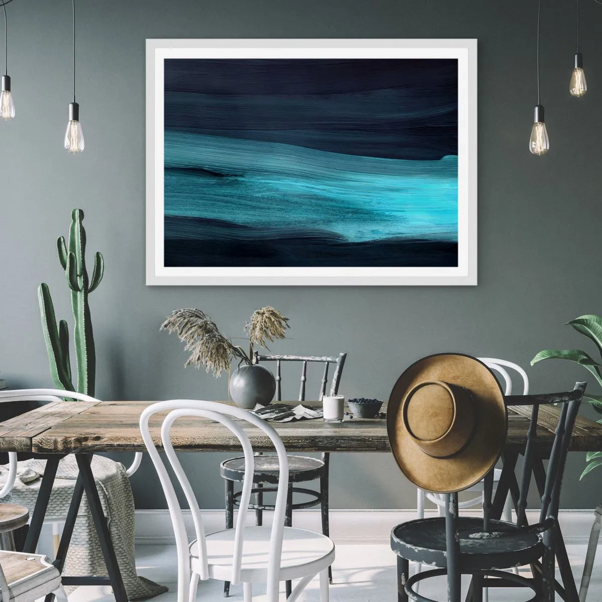 Poster in cornice bianca - Seguendo la corrente - 100x70 cm