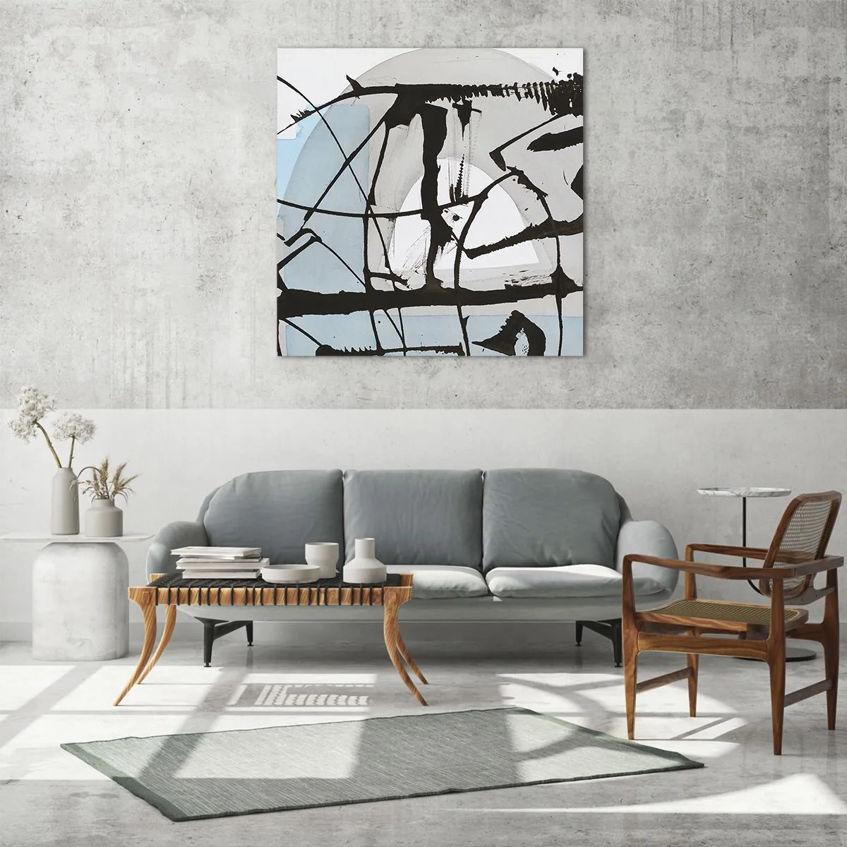 Quadro su vetro - Blu nonostante tutto - 70x70 cm