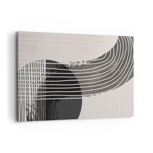 Quadro su tela - Stampe su Tela - Motivo astratto con linee e forme geometriche - 120x80cm - Andata e ritorno - Decorazione murale moderna per soggiorno e camera da letto ARTTOR