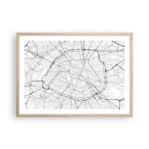 Poster in cornice rovere chiaro - Il fiore di Parigi - 70x50 cm