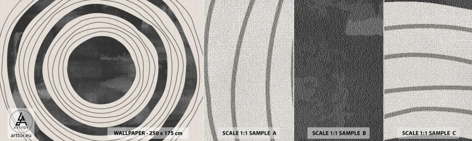 Campione di Fotomurale Premium Canvas - Proprio al centro - Ruote, Minimalismo, Invecchiato - 100x30 cm