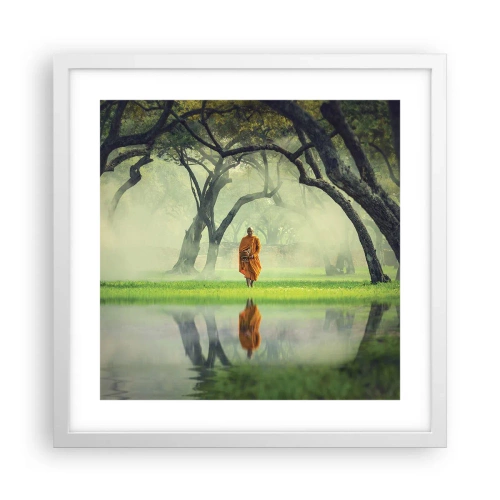 Poster in cornice bianca - In cammino verso l'illuminazione - 40x40 cm