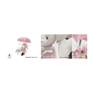 Campione di Fotomurale Premium Canvas - Questo è proprio amore - Per bambini, Conigli, Fiaba - 100x30 cm