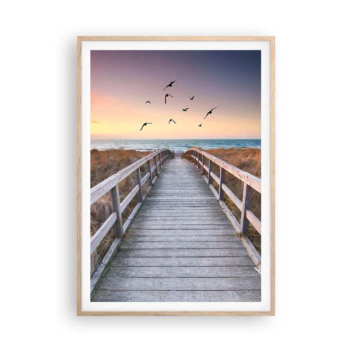 Poster in cornice rovere chiaro - Spazio per volare - 70x100 cm