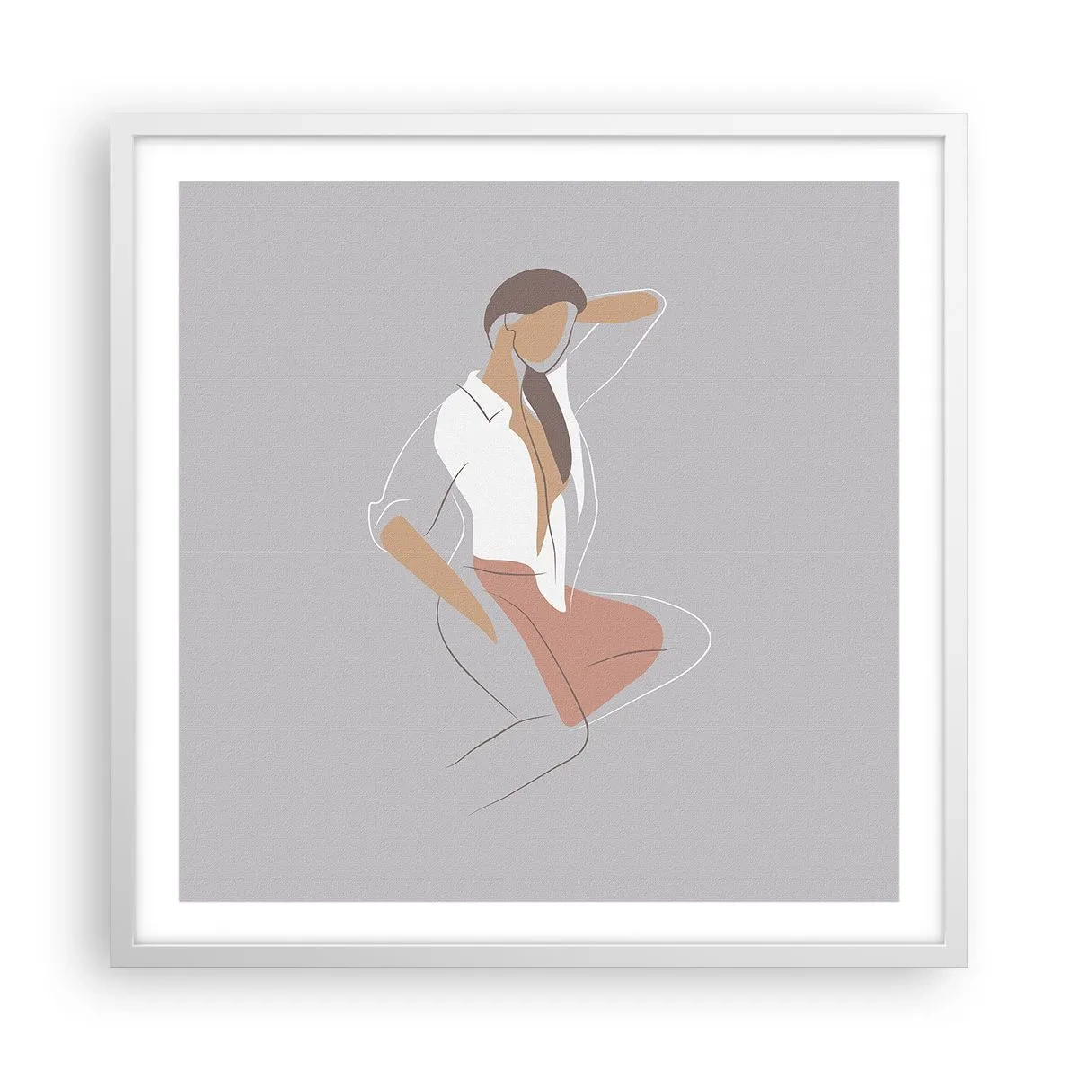 Poster in cornice bianca - Profilo di bellezza - 60x60 cm