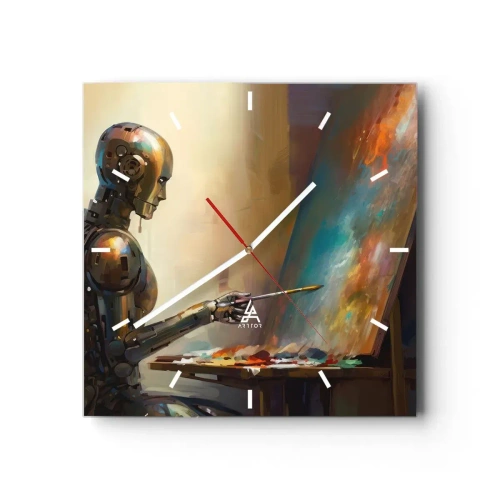 Orologio da parete - Orologio in Vetro - L'arte del futuro - 40x40 cm