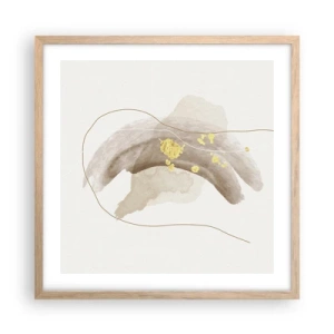 Poster in cornice rovere chiaro - Incontro nello spazio - 50x50 cm