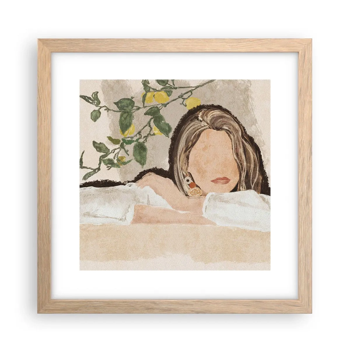 Poster in cornice rovere chiaro - Bellezza del sud - 30x30 cm