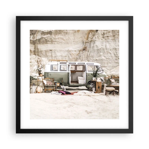 Poster in cornice nera - è tempo di viaggiare - 40x40 cm