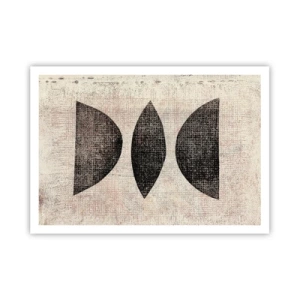 Poster - Forme etniche in toni scuri su sfondo chiaro - 100x70cm - Astrazione etnica - Decorazione murale moderna per soggiorno e camera da letto ARTTOR