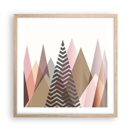 Poster in cornice rovere chiaro - Vista piramidale - 50x50 cm