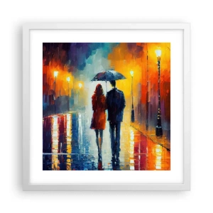 Poster in cornice bianca - Insieme la notte è colorata - 40x40 cm