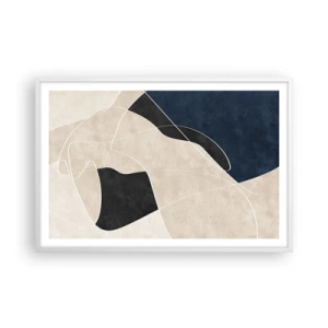 Poster in cornice bianca - Composizione astratta: il contrasto dei colori - 91x61 cm