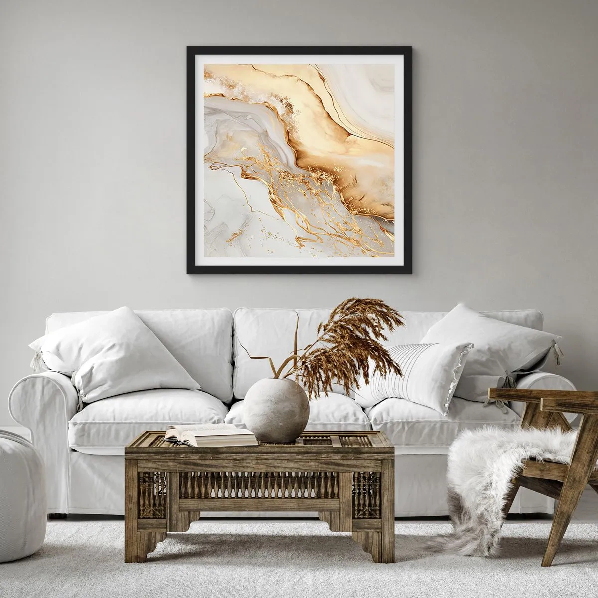 Poster in cornice nera - Astrazione: bellezza e bontà - 40x40 cm