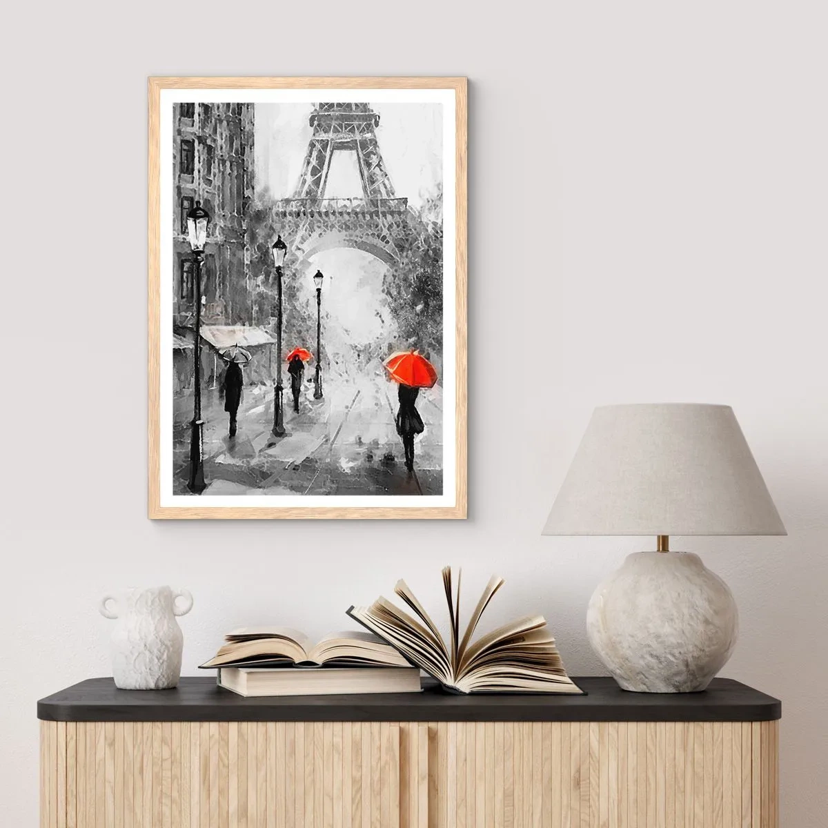 Poster in cornice rovere chiaro - Tutte le strade portano da lei - 61x91 cm