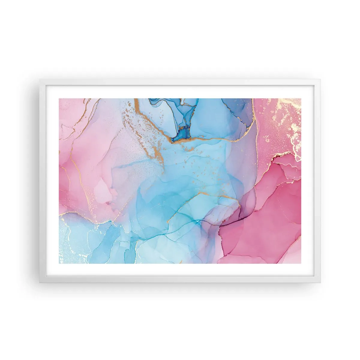 Poster in cornice bianca - Incontro e compenetrazione - 70x50 cm