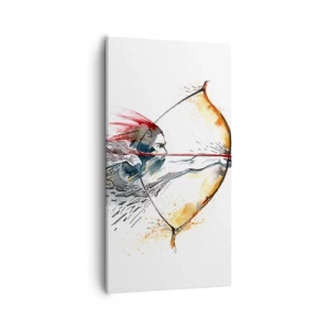 Quadro su tela - Stampe su Tela - Mitico guerriero con arco infuocato - 55x100 cm