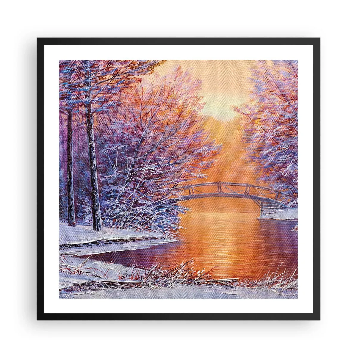 Poster in cornice nera - Incontriamoci qui - 60x60 cm