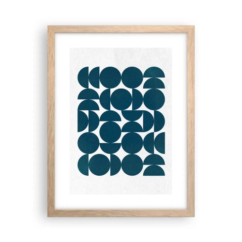 Poster in cornice rovere chiaro - Cerchi e semicerchi - 30x40 cm