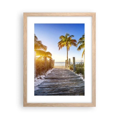 Poster in cornice rovere chiaro - Dritto in paradiso - 30x40 cm
