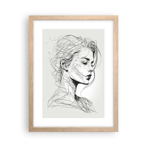 Poster in cornice rovere chiaro - Ritratto pensieroso - 30x40 cm
