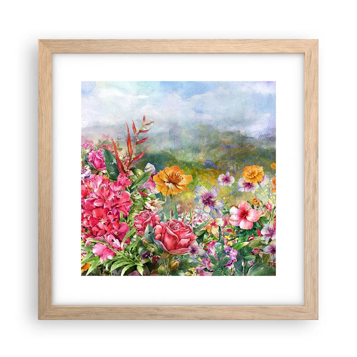 Poster in cornice rovere chiaro - Il giardino impazzito - 30x30 cm